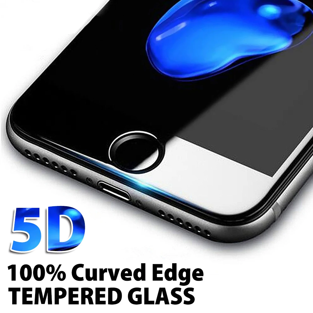 5D полный корпус для Apple iPhone пленка экрана протектор X закаленное Полное покрытие 8