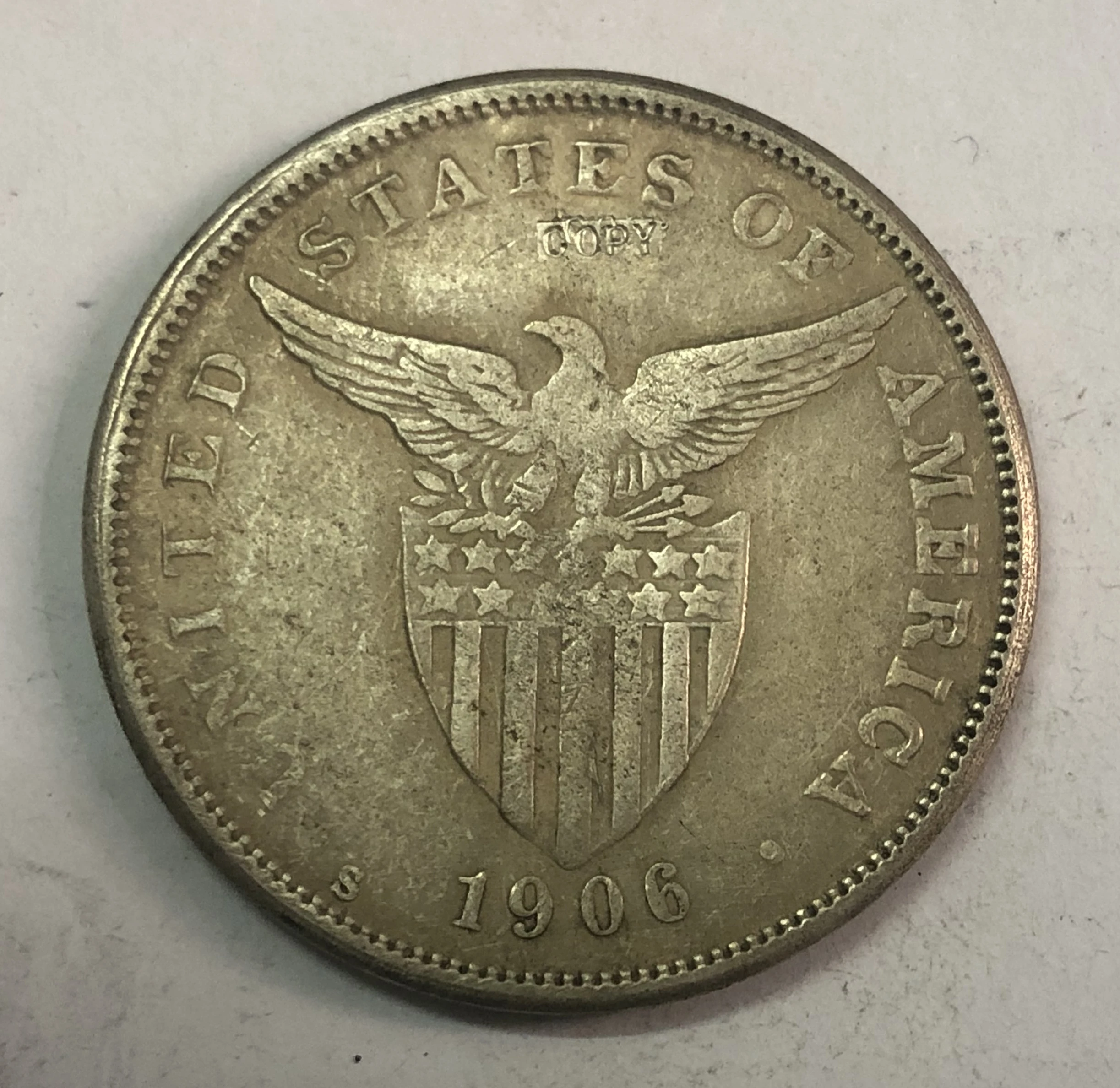 1906 Филиппинское 1 песо администрация США|Безвалютные монеты| |