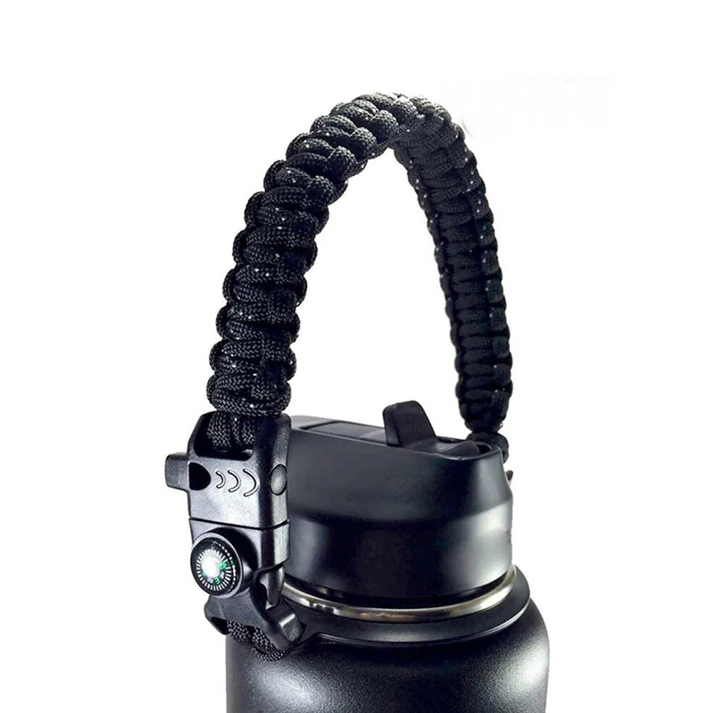 Paracord дорожный Плетеный Простой ремешок для бутылки воды с ручкой для пеших прогулок подходит для переноски с широким горлом на открытом воздухе держатель для чашки для гидрофляги