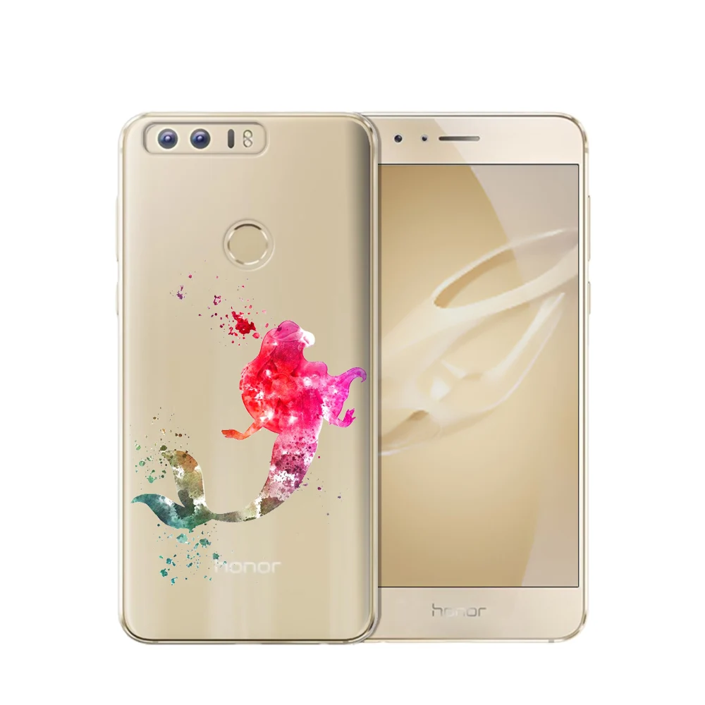Новые поступления Платье русалки принцессы для Coque Huawei Honor 8 чехол Cute с мышонком из