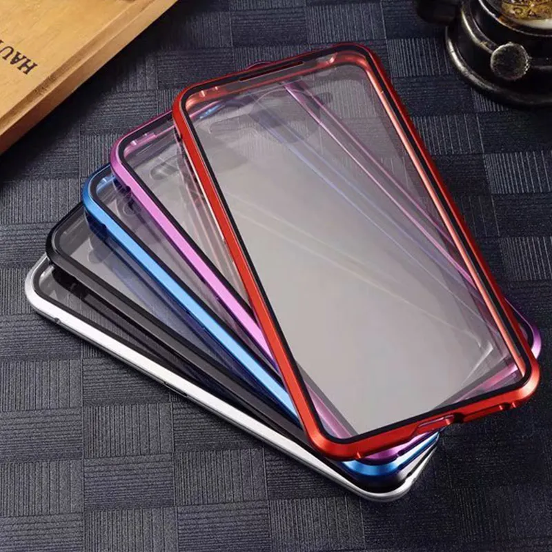

For Vivo NEX Dual Display Dual Sides Tempered Glasses Magnetic Adsorption Flip Case For Vivo NEX 2 Nex2 Metal Bumper Cover Case