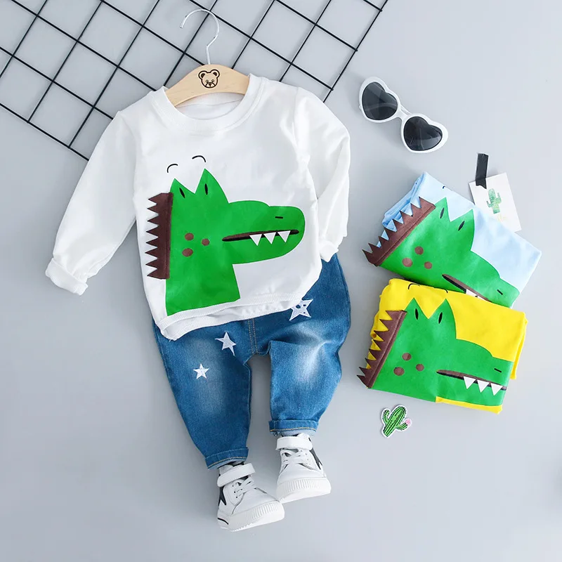 JIOROMY 0-1-2-3 year old male baby children's cartoon one suits the small boy fall leisure two-piece undertakes to 786 a1 | Детская