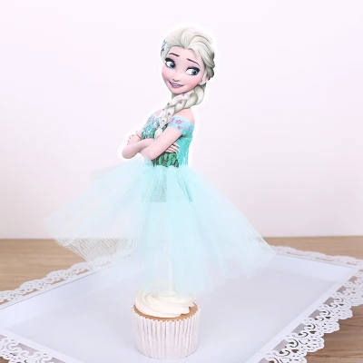 19cm elsa 1 1 шт. милый Эльза аннаэльза София запутанная Белль Ариэль Анна Принцесса Тиана торт Топпер ручной работы юбка для детей день рождения - Цвет: 19cm elsa 1