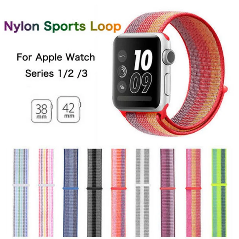 NOWAL 38 мм 42 40 44 ремешок для apple watch series 1 2 3 4 нейлоновый iWatch 10 цветной узор