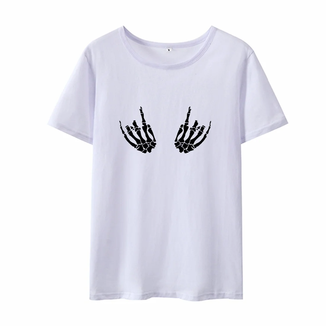 

Harajuku Skeleton Hand Graphic Tee Shirt Femme Summer Short Sleeve O-neck Cotton Tshirt Women Black White Loose T Shirt Women