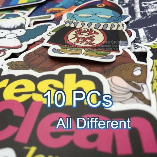 10PCS Наклейки для автомобиля Bomb JDM Doodle, автомобильные наклейки s, граффити скейтборд, мотоциклетные виниловые наклейки для автомобиля, аксессуары - Название цвета: 10PCS