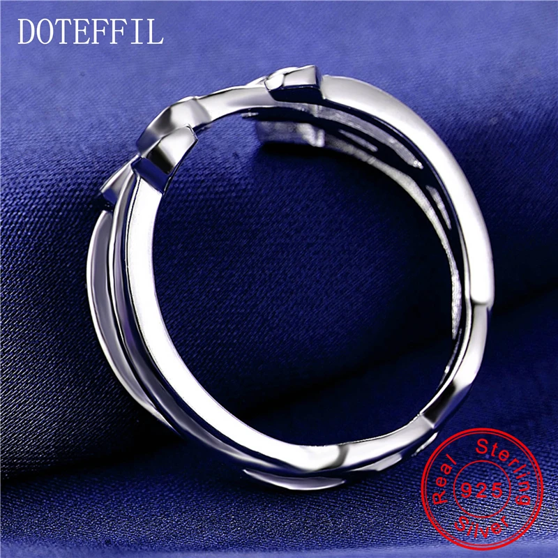 Серебряные кольца DOTEFFIL Solid 925 пробы Женские Ювелирные изделия|925 sterling silver ring|sterling