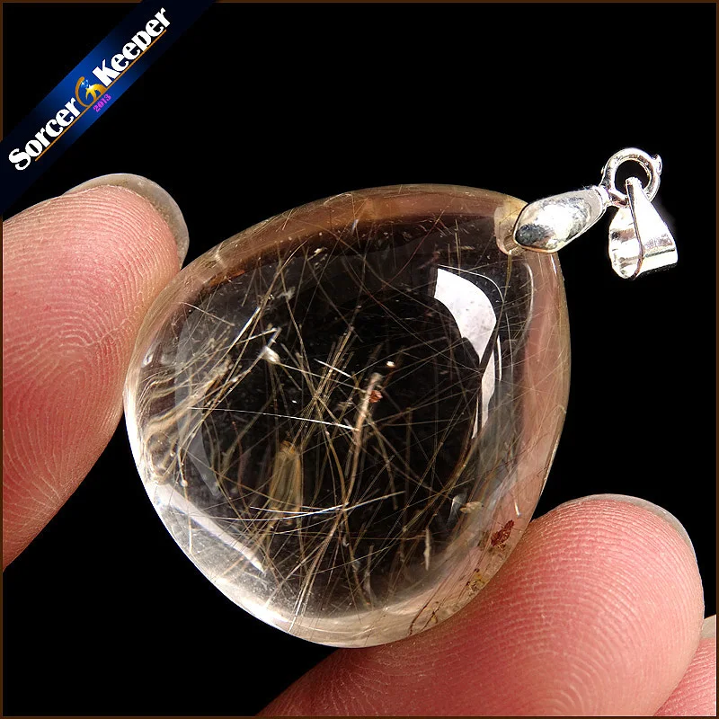 Натуральные камни рутилированный кварц Подвеска волосы кристалл бесплатно