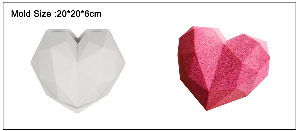 JSC2566 SILIKOLOVE розовое сердце форма для торта 3D силиконовые формы для DIY выпечки для муссов и десертов кухонные формы для выпечки инструменты художественная форма для торта - Цвет: JSC2566