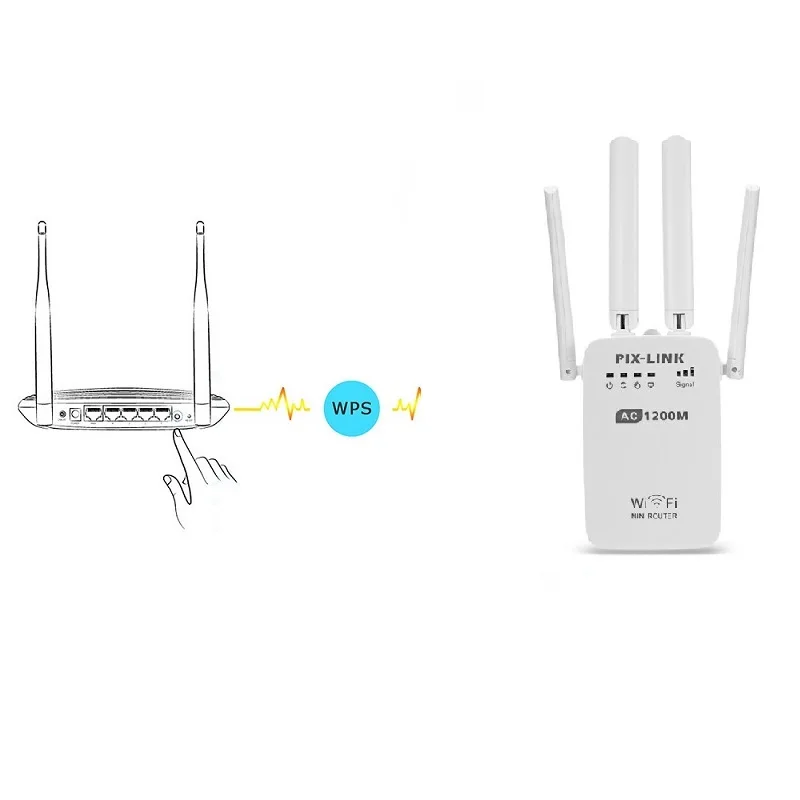 Мощный AC 1200 Мбит/с беспроводной 2,4G/5G WiFi ретранслятор с высоким коэффициентом усиления антенный мост усилитель сигнала два порта Ethernet точка доступа