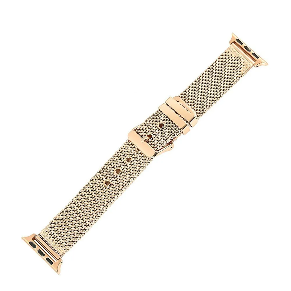 Rose gold Для Apple Watch Band 38 мм 42 мм 40 мм 44 мм грубая сетчатая Петля из нержавеющей стали сменный браслет наручных часов ремешок для iWatch band series 4 3 - Цвет ремешка: Rose gold
