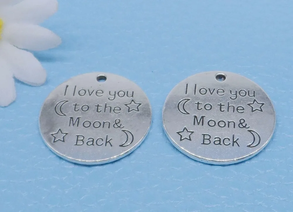Бесплатная доставка 10 шт. тибетское серебро I Love You to the Moon and Back Подвеска для