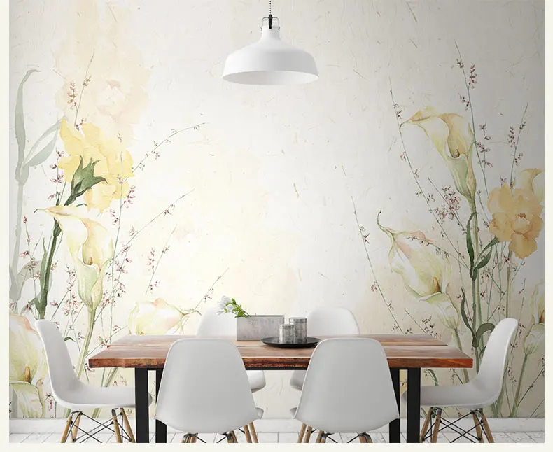Ручная роспись Большие Пользовательские 3d настенные фрески обои для столовой