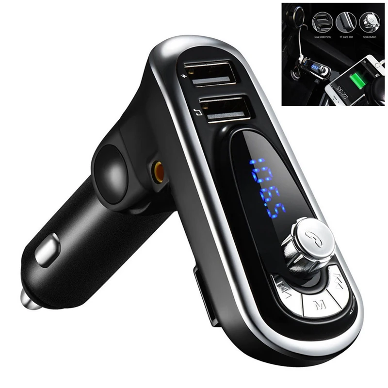 Автомобильный Bluetooth трансмиттер YASOKRO FM модулятор с функцией громкой