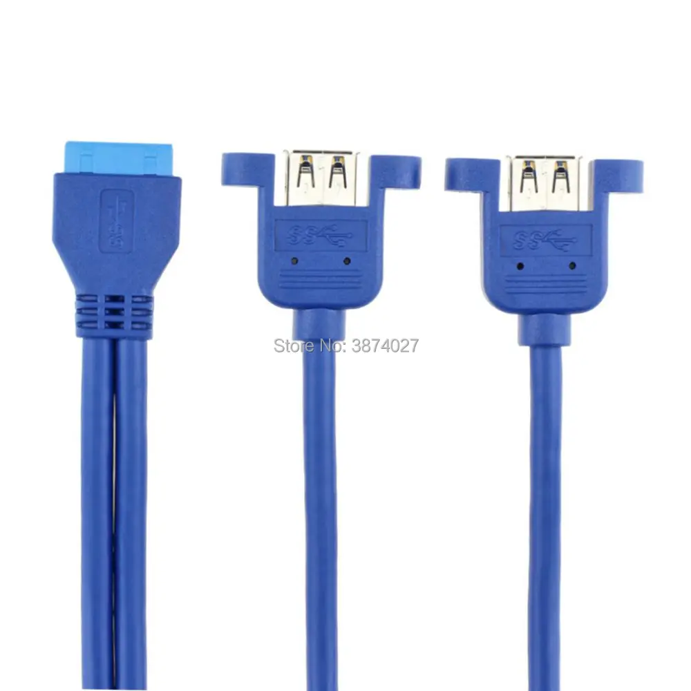Винтовая панель с двумя портами USB 3 0 тип к материнской плате 20 контактный кабель см/50 см|Кабели USB| |