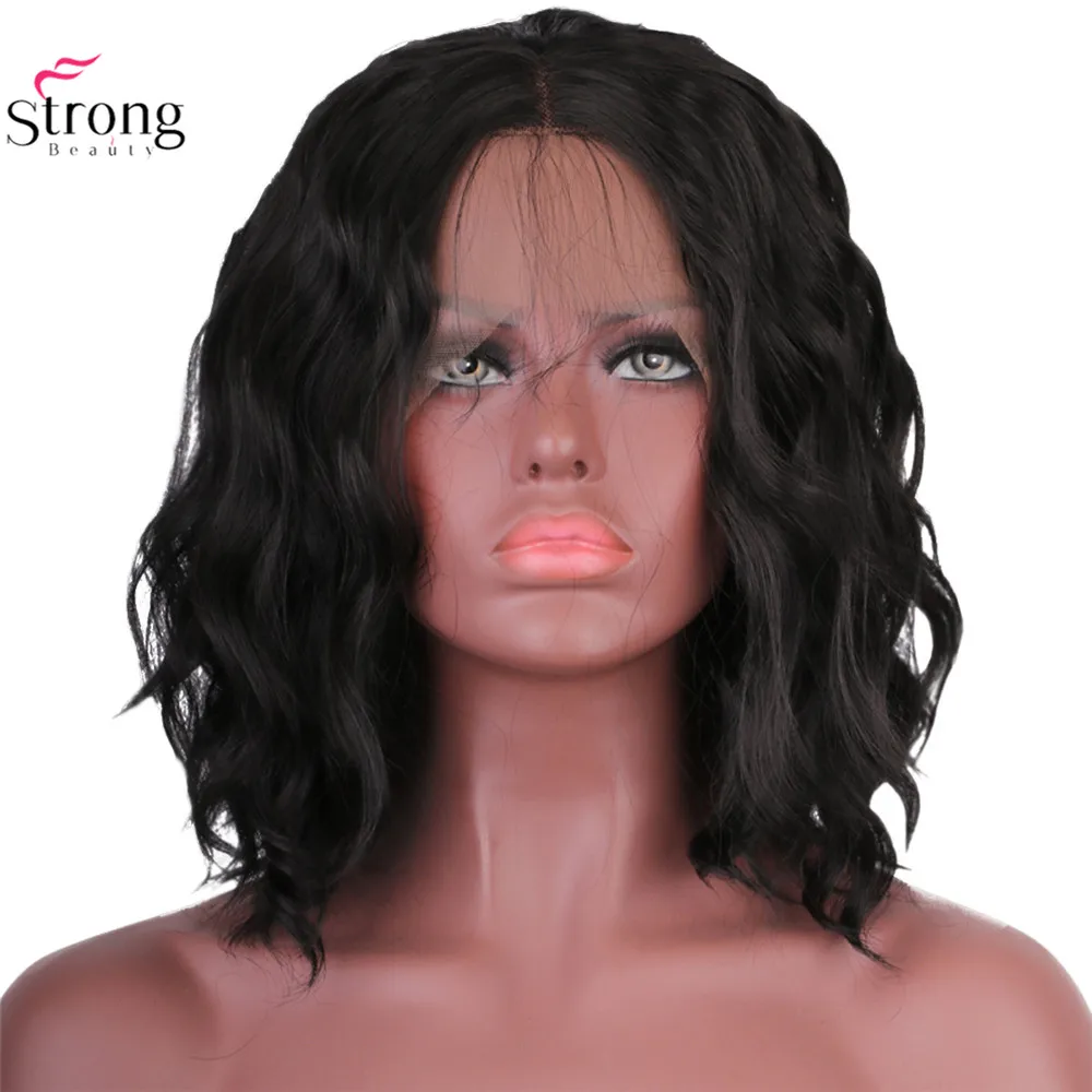 StrongBeauty 14 &quotСинтетические кружевные передние парики для женщин короткие