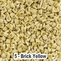no 5 brick yellow educational construction toy plastic small building brick accessories 1x1 plate blocks pixel art for adults