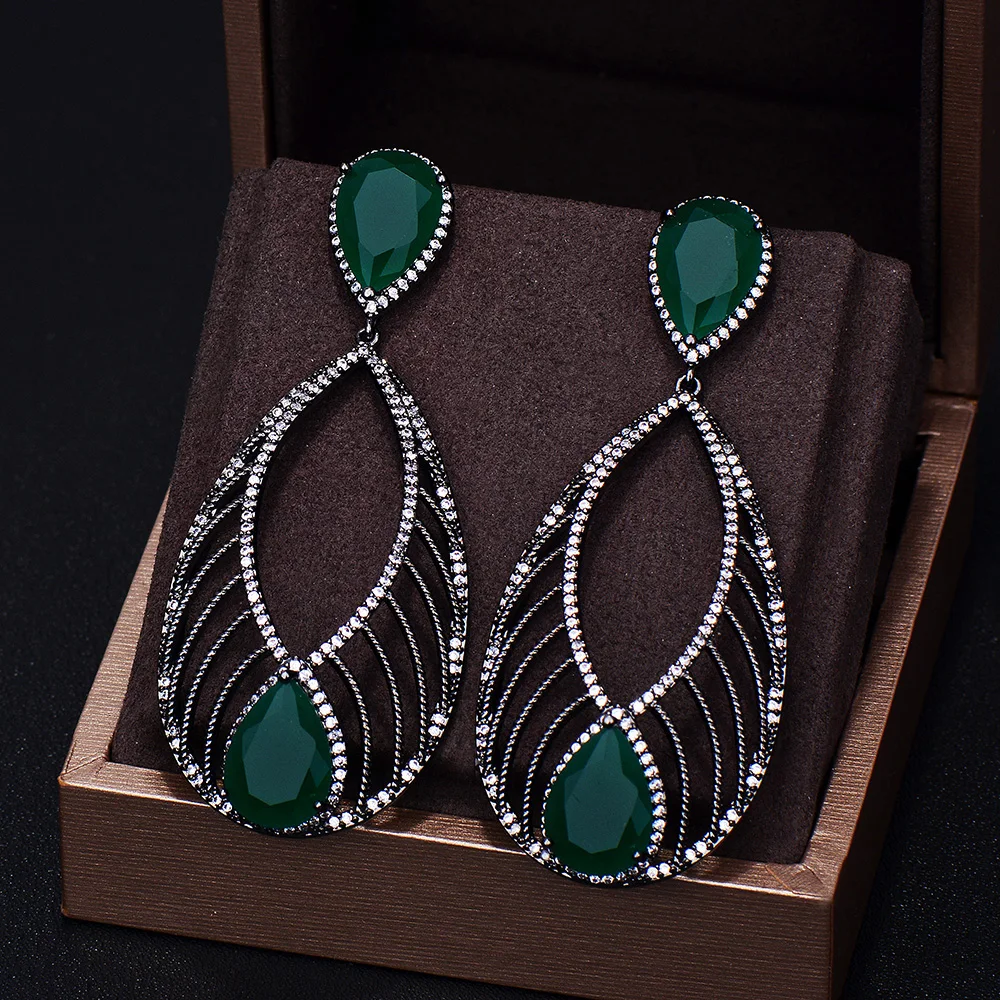 Женские серьги GODKI роскошные свадебные с каплями воды полностью покрытые