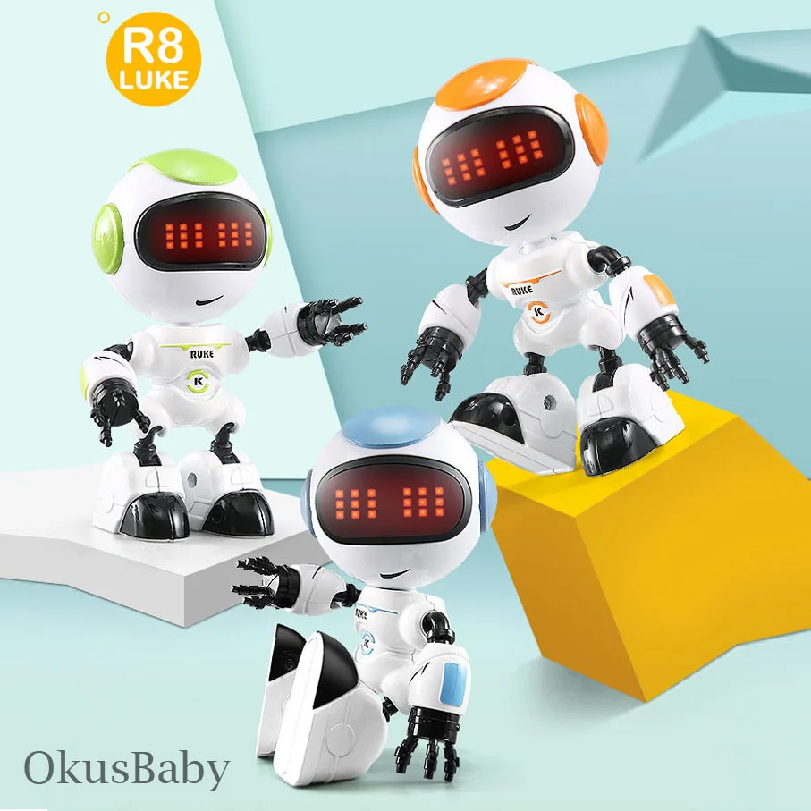 Новинка 2019 R8 сенсорный датчик светодиодный мини стол с глазами RC робот сплав
