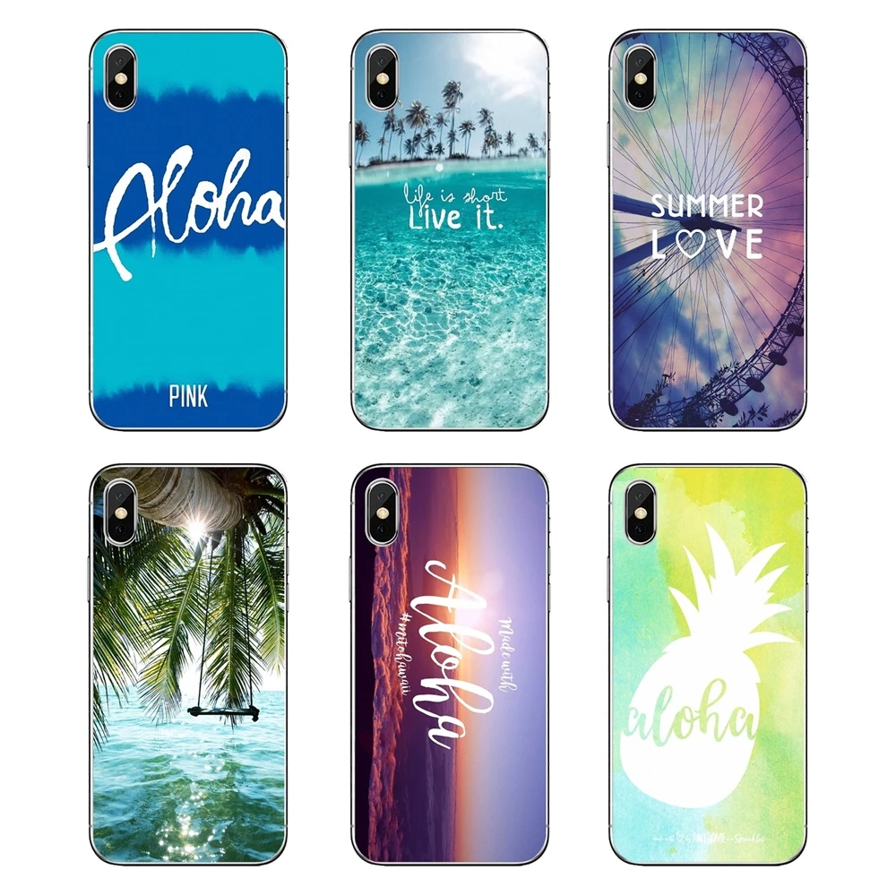 Aloha Summer Stripes Soft Transparent Shell Covers For Xiaomi Redmi 4X S2 3S Note 3 4 5 6 6A Por Pocophone F1 Mi |