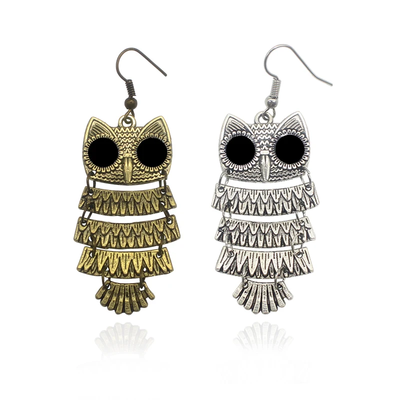 

Ladies Bohemian Retro Owl Earrings Pendants Earrings Alloy Hook High Quality Earring Wholesale