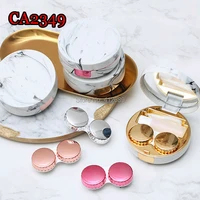 marble contact lens case travel glasses lenses box for unisex eyes care kit holder container support gift ca2349