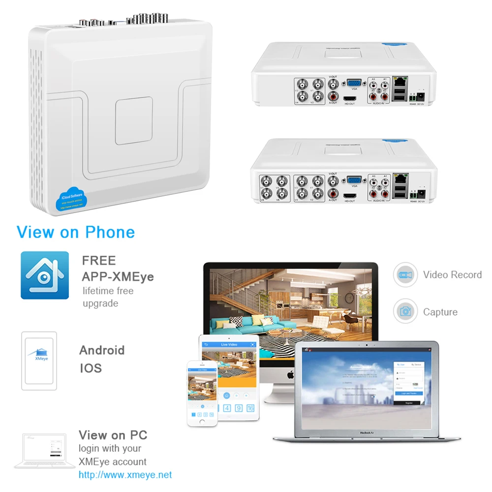 YiiSPO 2.0MP 1080N 4ch/8ch CCTV 5в1 AHD/CVI/TVI аналоговый DVR H.264 VGA/HDMI выход 1080P 16ch NVR onvif P2P Xmeye приложение cctv система