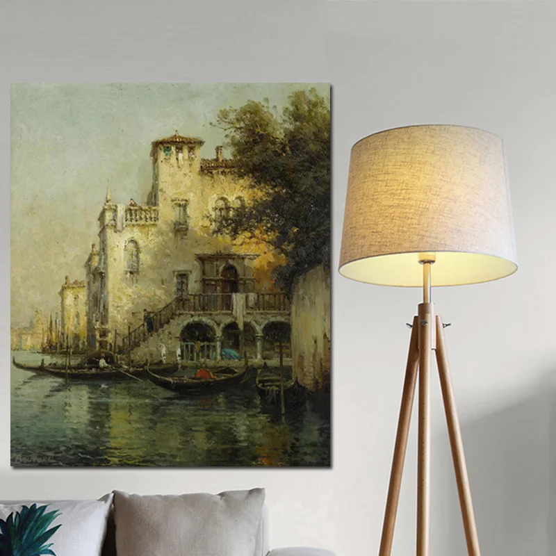 Print Resorts Water Town Venice Seascape Oil Painting on Canvas Vintage Poster Modern CuadrosWall Art Pictures for Living Room | Дом и сад