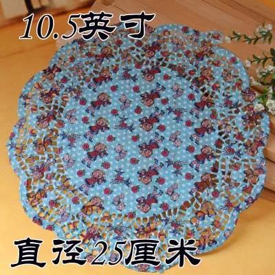 Цветная бумага для печати doilies, 10," = 26,7 см, Круглая Бумажная Кружевная салфетка/тарелка, свадебные декоративные подкладки - Цвет: style4