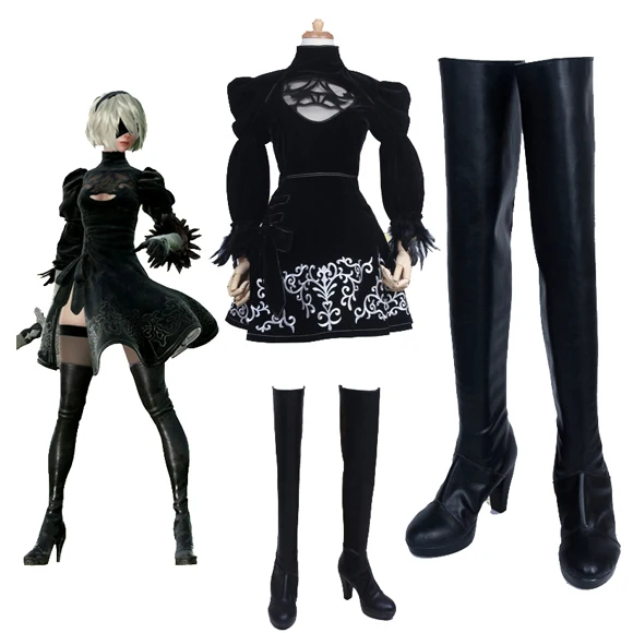 

NieR:Automata YoRHa 2B Black High heels Cosplay Shoes