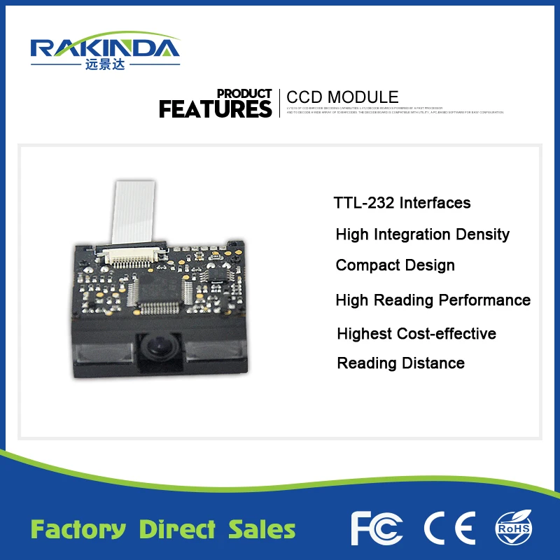 Шэньчжэнь rakinda мини ttl сканер штрих кода модуль CCD считыватель кодов|barcode reader|scanner