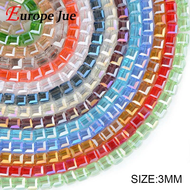 Top quality 200pcs Square shape Upscale Austrian crystal beads Transparent quadrate ball 3mm supply bracelet Jewelry DIY | Украшения и