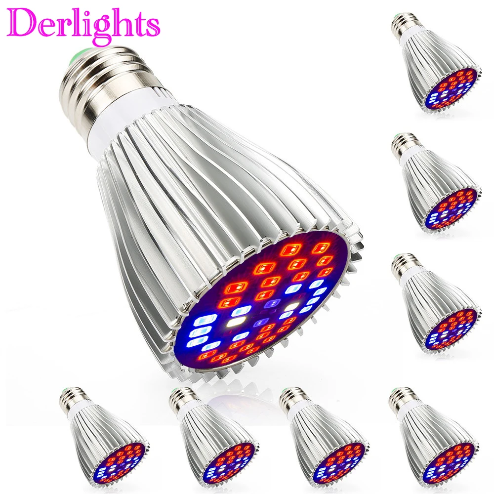 8pcs/Lot 30W Led Grow Light Full Spectrum E27 Plant Growth LED Bulb For Indoor Garden Balcony Hydroponic Greenhouse Plant Flower