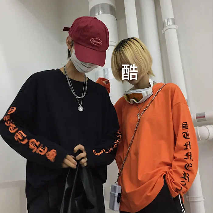 Летняя женская одежда ulzzang корейская мода хипстерские свободные однотонные