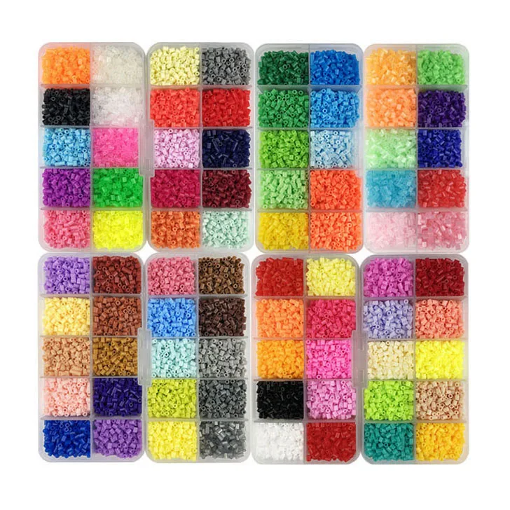 Мини 2,6 Хама бусины 80 цветов наборы perler pupukukou бисер инструмент и Pegboard обучающая игрушка предохранитель бисера головоломки 3D для детей - Цвет: 80 colors