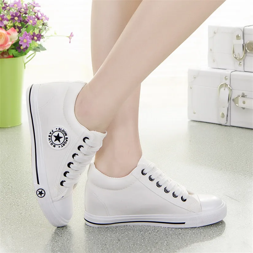 Women Wedge Canvas Shoes Woman Casual White Star Wedges Denim slip-on Zapatos Mujer Chaussure Femme Summer Flats | Обувь