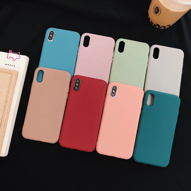 Мягкий чехол для huawei P mate 10 20 pro plus nova 2 s 3 4 honor 9 матовый конфеты цвета плотная крышка