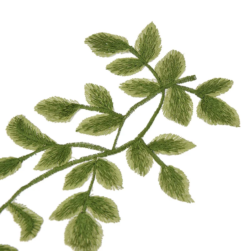 2 шт. кружевные нашивки с зелеными листьями|Заплатки| |