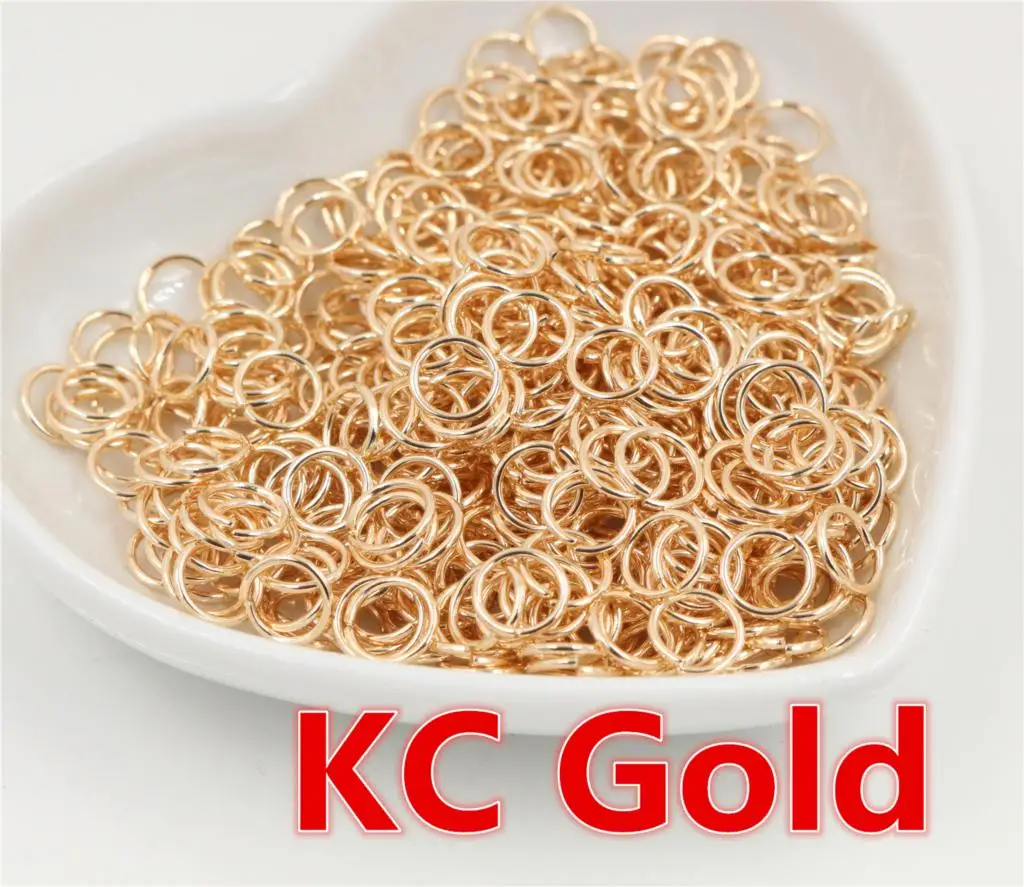 KC Gold 200 шт./лот 3/4/5/6/7/8/10 мм металлический DIY ювелирных изделий Открыть Один петли соединительные кольца и Разделение кольцо для изготовления ювелирных изделий - Цвет: KC Gold