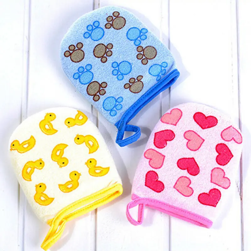 

Cotton Baby Bath Shower Sponge Cartoon Mittens Kids Bath Brushes Scrubber Mitt Gloves Foam Rub Wash Cloth Towel Baby Care