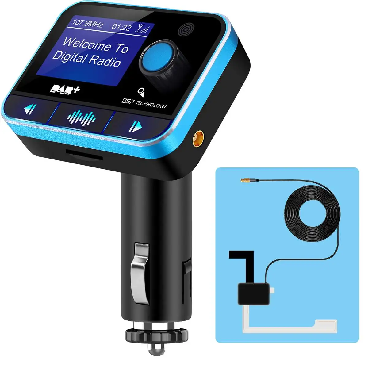 DAB цифровой радио ресивер FM-тюнер автомобиля bluetooth 4,2 передатчик адаптер FM DAV/DAB вещания - Название цвета: Radio and Antenna