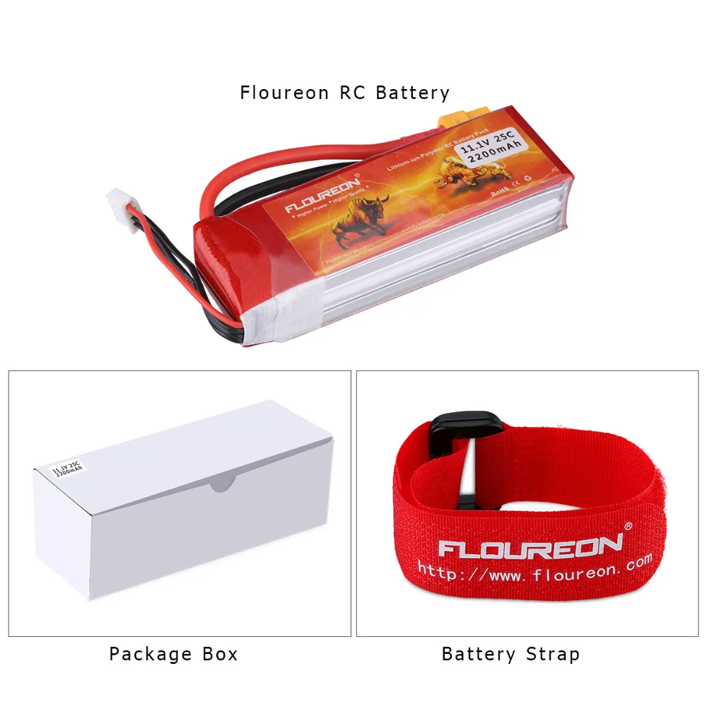 Floureon 25C 3 S Lipo Батарея 11 1 V 2200 мА/ч XT60 разъем для дистанционно управляемых