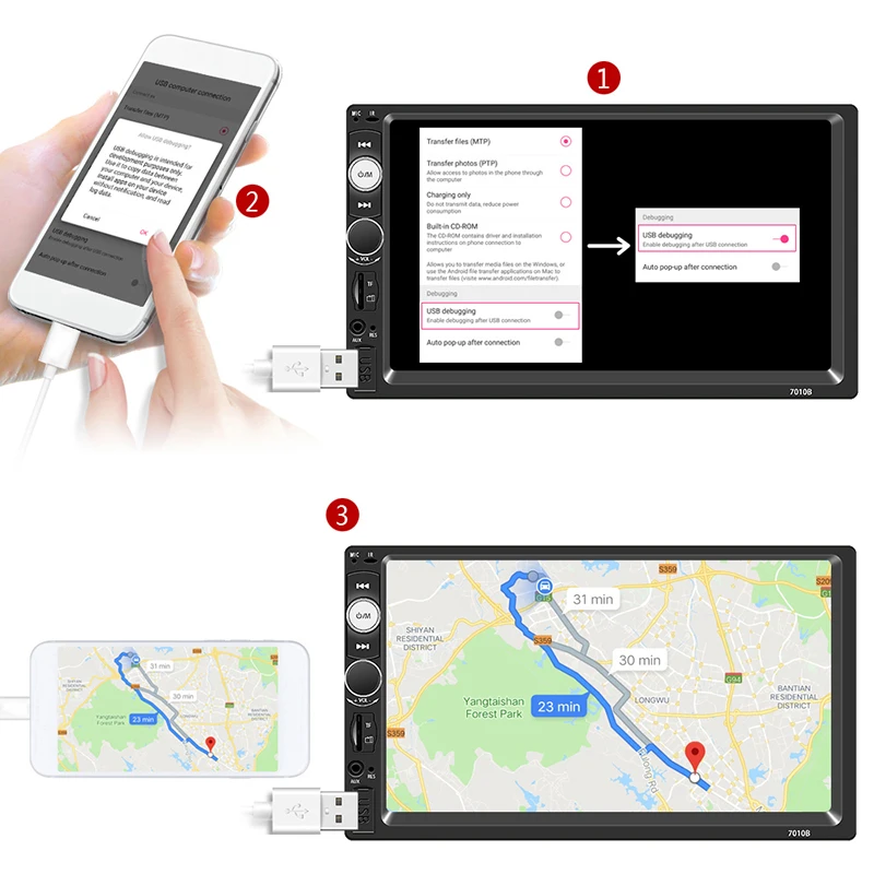 Автомобильный Радио плеер Зеркало Ссылка Авторадио 2 din общие модели автомобилей