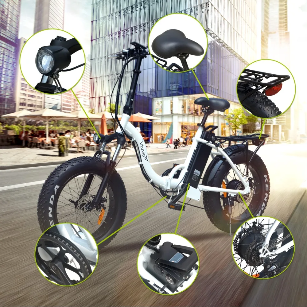 VTUVIA Лидер продаж сквозной 20 &quotfat tire складной e bike 500 Вт 48 В батарея пляжный электровелосипед с задней