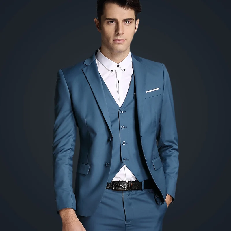 Лидирующий бренд TERNO Slim Fit Элегантный джентльмен случайные Для мужчин костюм