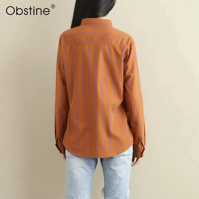 Obstine 2018 Women Striped Casual Chiffon Blouses Shirts Short Sleeve O-neck Femme Blouse Fashion Ladies Lady Tee Tops |