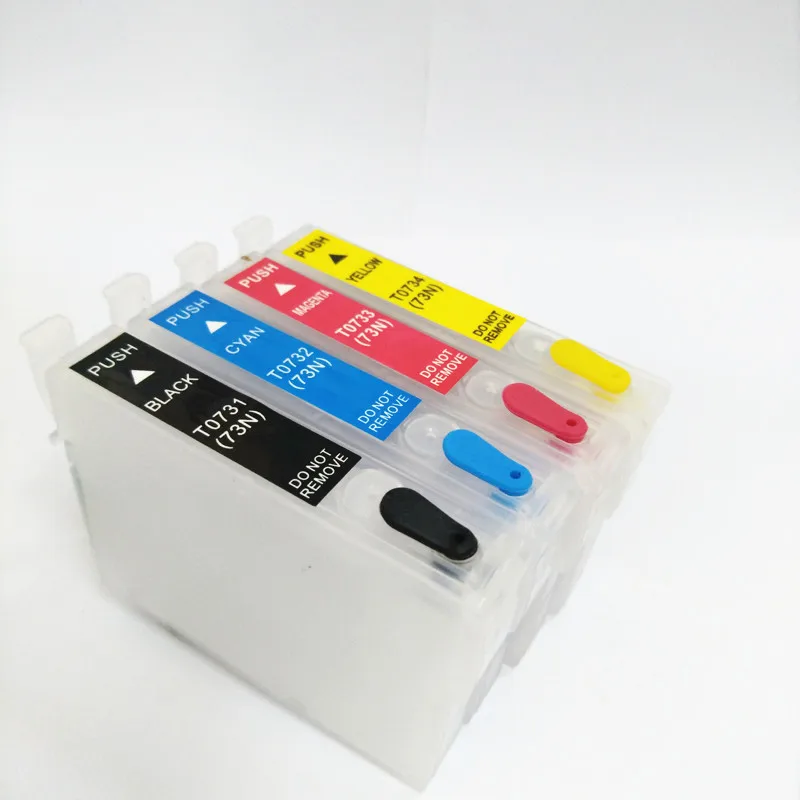 Многоразовый чернильный картридж Vilaxh 73N T0731 для epson tx100 tx205 tx209 t40w tx409 tx419 с чипом arc и