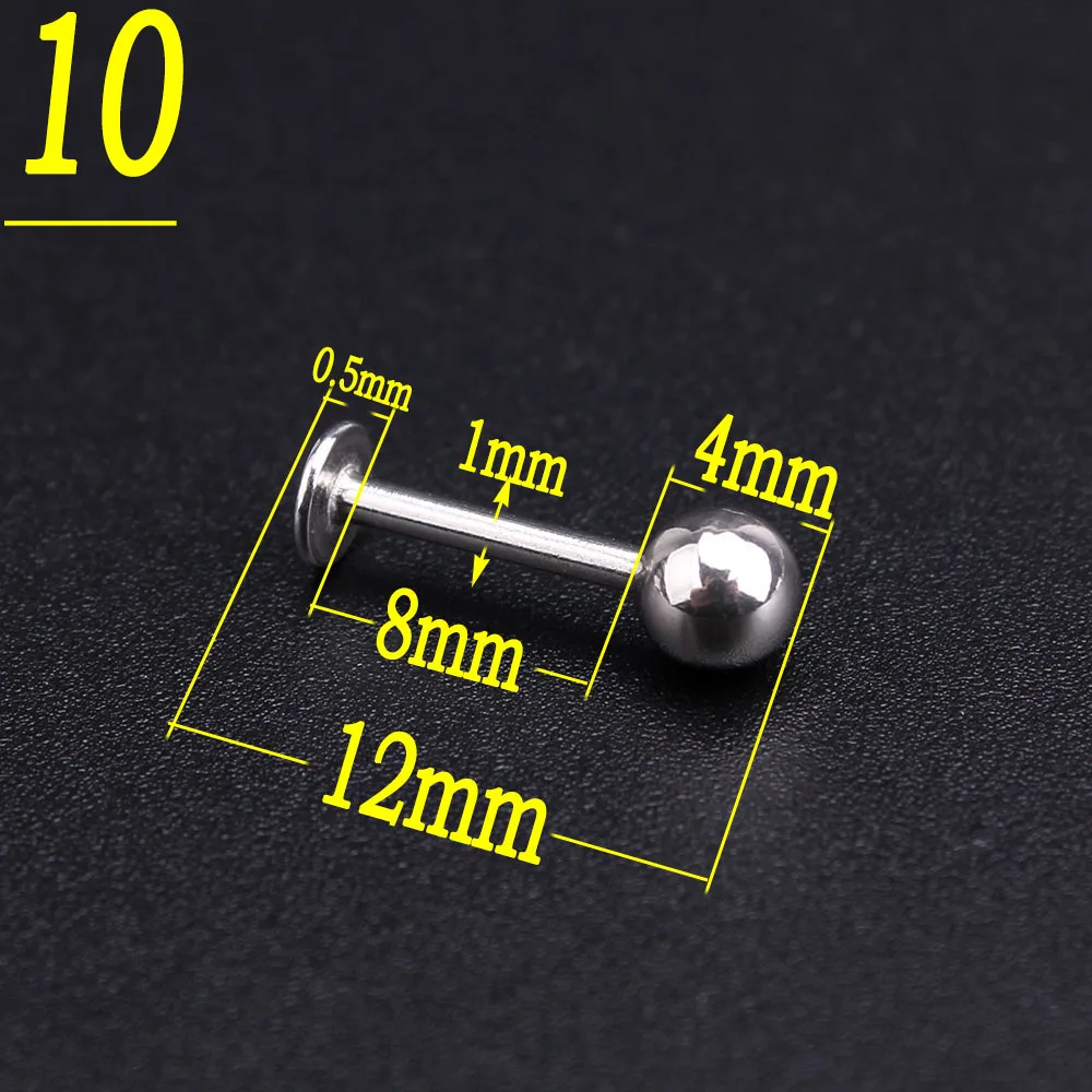 Оптовая продажа 10 шт./партия серебристый корпус для пирсинга из нержавеющей