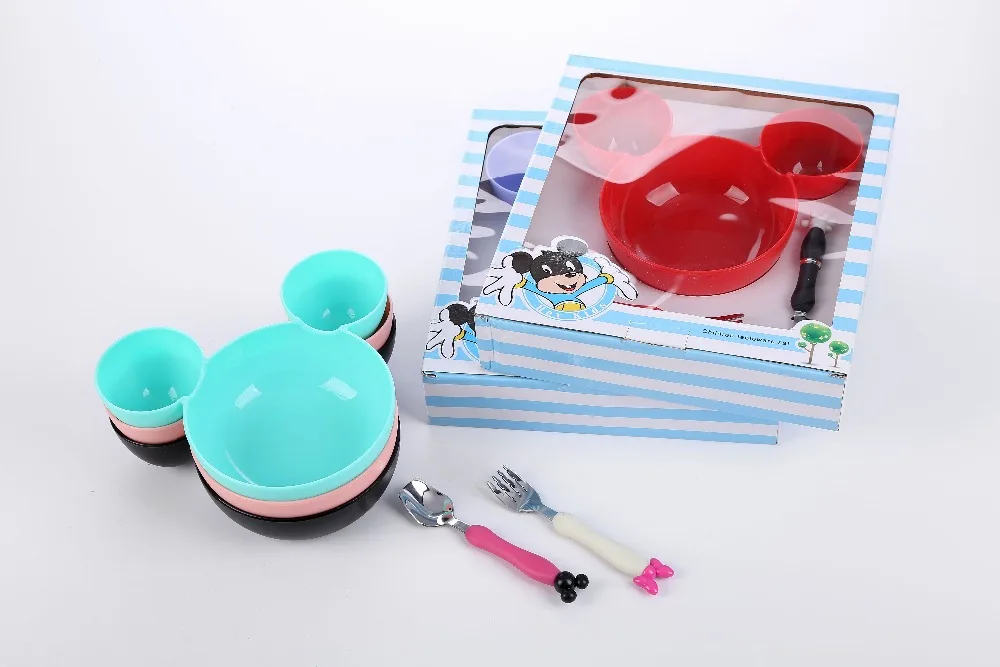 Противоударная детская мультяшная тарелка для кормления поднос блюда держатель