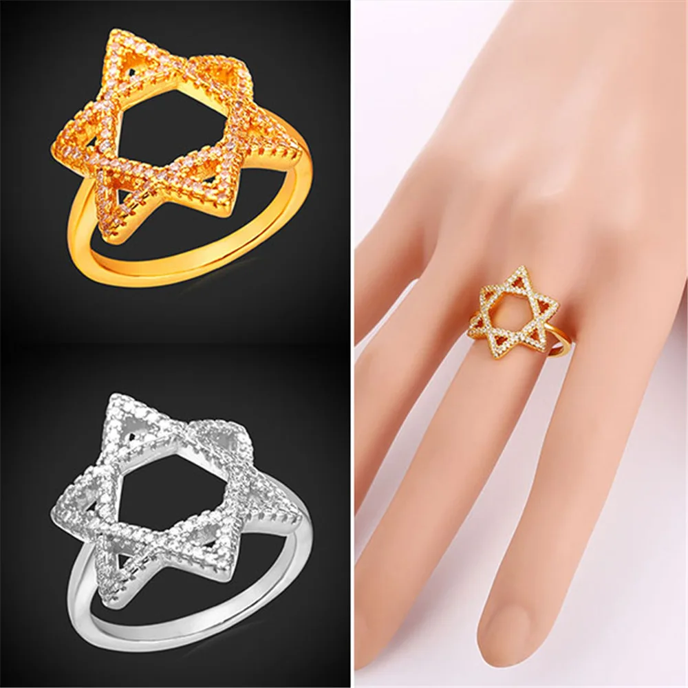 Кольцо Starlord Magen Star Of David женские Украшения роскошные с кубическим цирконием